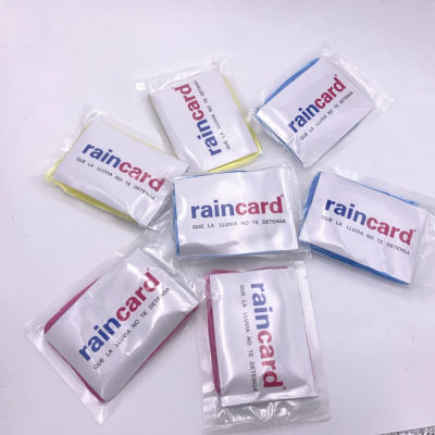 Factory wholesale unisex disposable pocket rain card coat portable wallet rain coat