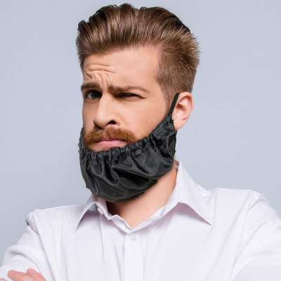 Adjustable Mens Facial Bedtime Bib Hair Apron Guard Bonnet Rag Beard cover reusable