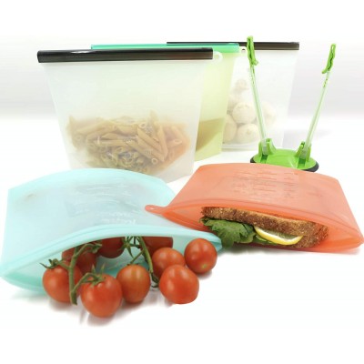 1000ml/30oz  waterproof Reusable Sandwich Bags Silicone Food Storage Bag set Freezer Bags with Airtight Seal