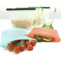 1000ml/30oz  waterproof Reusable Sandwich Bags Silicone Food Storage Bag set Freezer Bags with Airtight Seal