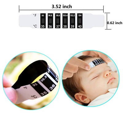 Travel-Sized & Reusable Forehead Thermometer Strips, Adhesive Thermometer for Baby Kids Adults(100pcs per bag)